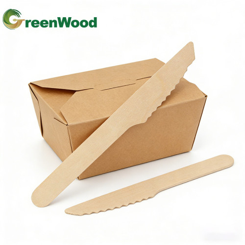 Bulk Wholesale 158mm Disposable Wooden Knife | Natural Biodegradable Wooden Cutlery | Eco-friendly Compostable Knives - Ideal for OEM & ODM Partnerships