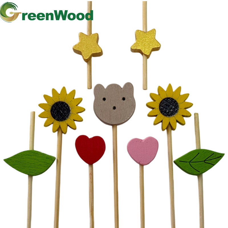 Eco-Friendly Round Wooden Skewer Disposable Wooden BBQ Stick Barbecue Wholesale