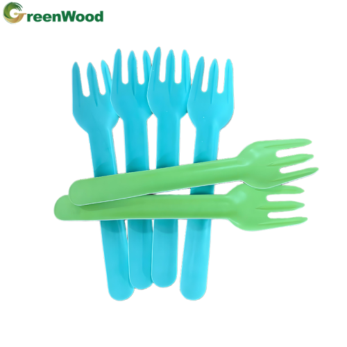 Food grade biodegradable paper tableware manufacturer direct sales paper tableware set disposable colored paper fork