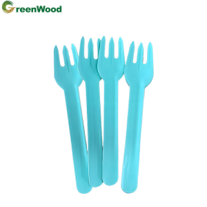 Food grade biodegradable paper tableware manufacturer direct sales paper tableware set disposable colored paper fork