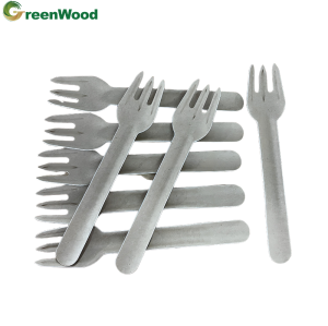 Customized disposable biodegradable and compostable paper tableware, fiber pulp fork tableware