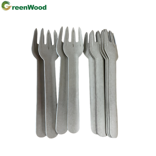 Customized disposable biodegradable and compostable paper tableware, fiber pulp fork tableware