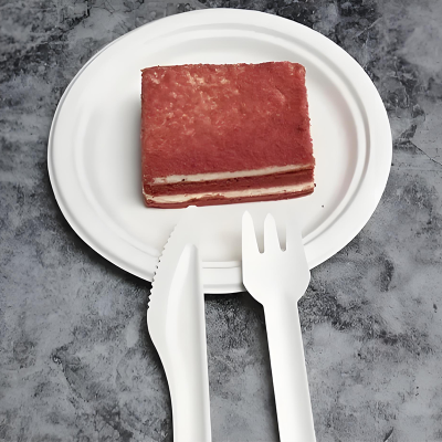 Plastic free compostable paper tableware to combat marine plastic pollution, paper fork