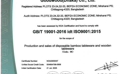 حصل مصنع جرينوود في بنغلاديش على شهادة نظام إدارة الجودة ISO9001