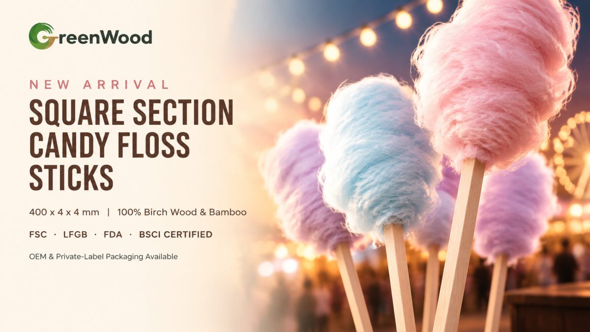 New Arrival:Square Section Candy Floss Sticks from Greenwood