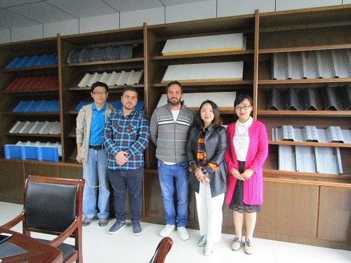 Customer visit from Argentina for automatic CZ Purlin Roll Forming Machine on April 12