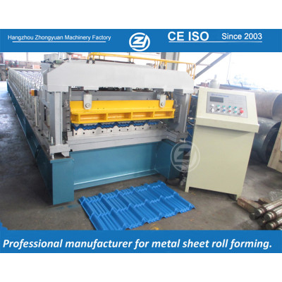 Rollo de teja de metrocopo de aluminio personalizado estándar europeo que forma la máquina manuafaturer con sistema de calidad ISO | ZHANGYUAN