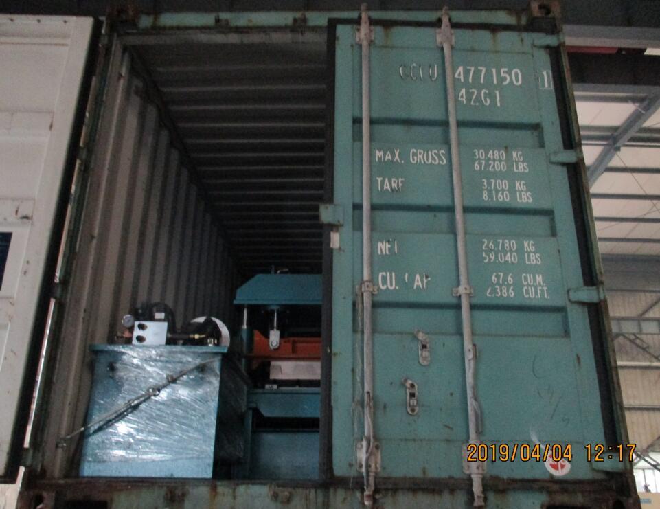 two containers for deck roll forming machine on April 04,2019