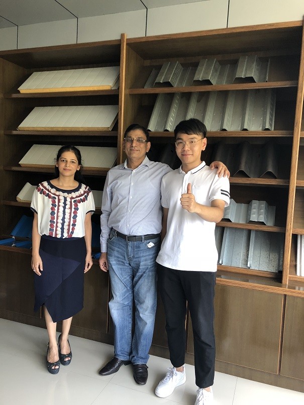 Customer from India for roll forming machine on July 29,2019