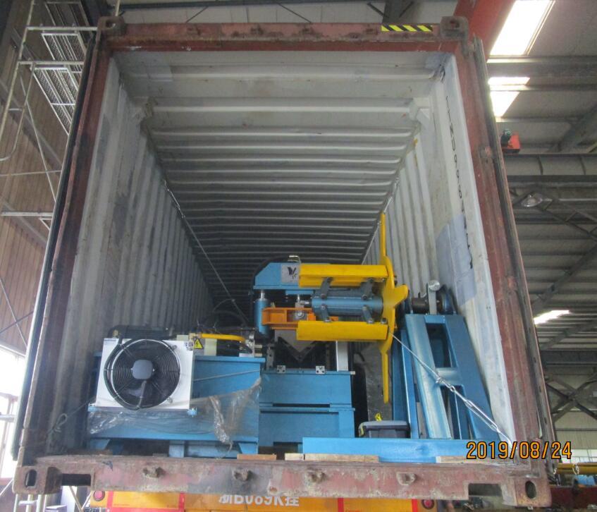 Delivery of Zhongyuan 4mm L shape roll forming machine to Russia on August 24,2019