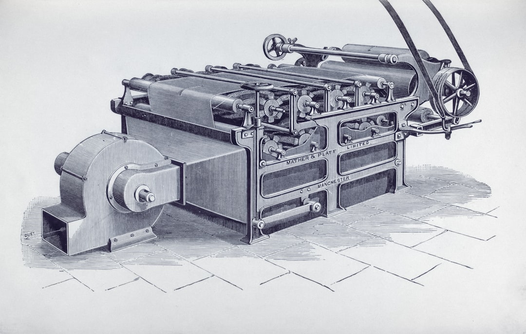 A standing seam rolling machine processing a metal coil.