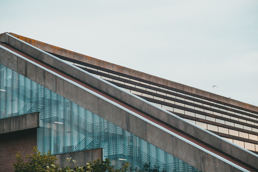 Standing seam metal roof on a modern building