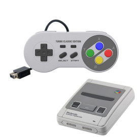 Mini manette filaire classique SNES [ÉDITION TURBO] Manette de jeu filaire Super Nintendo Joypad