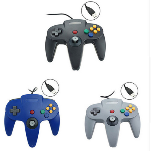 وحدة تحكم سلكية كلاسيكية 1.8 متر N64 Retro USB وحدة تحكم في الألعاب عصا تحكم Gamepad لأجهزة الكمبيوتر التي تعمل بنظام Windows / MAC / Raspberry Pi / Sega Genesis / Higan 5 ألوان