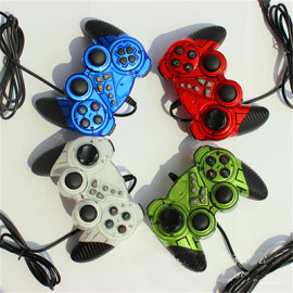 Game Controller, USB Dual Shock Wired Joystick Gamepad for PC Computer Laptop Window 7/10  Four Colors