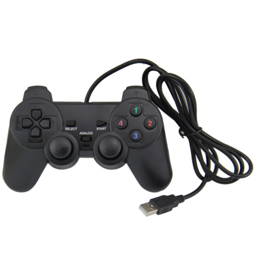 Manette de jeu, manette filaire USB avec manette de jeu à double choc pour PC/ordinateur/ordinateur portable