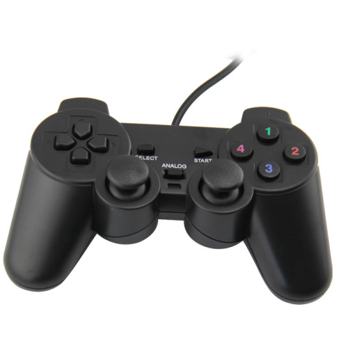 Gamecontroller, Joypad mit USB-Kabel und Dual-Shock-Joystick-Gamepad für PC/Computer/Laptop