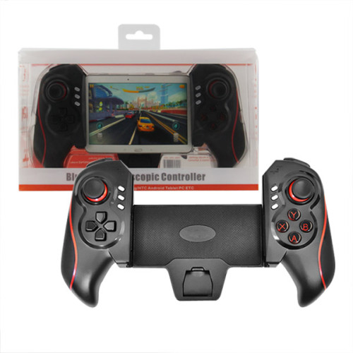 Controlador inalámbrico Bluetooth 3.0 Joystick Gamepad Soporte telescópico de 6 pulgadas Android Tablet PC - Negro + rojo / azul