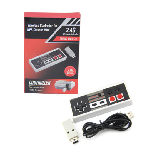 Controlador de juegos inalámbrico para NES Classic Edition, 2.4G Gamepad sin cables Joypad con receptor para consola de sistema de juegos NES Classic (1 paquete) Dos colores