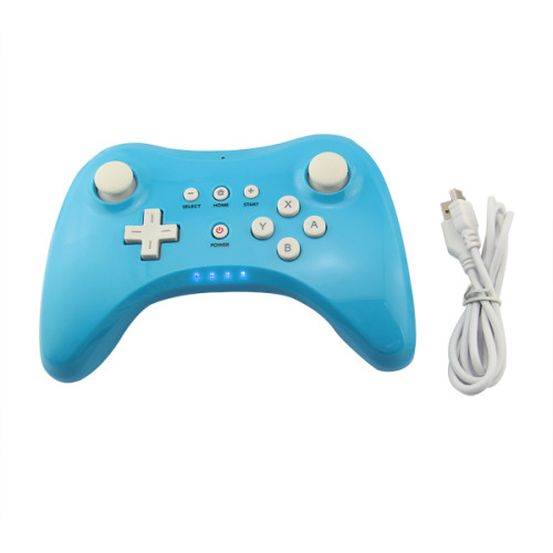 Wii U Pro Controller - Gamepad de controlador analógico dual Bluetooth recargable inalámbrico para Nintendo Wii U con cable de carga USB Tres colores