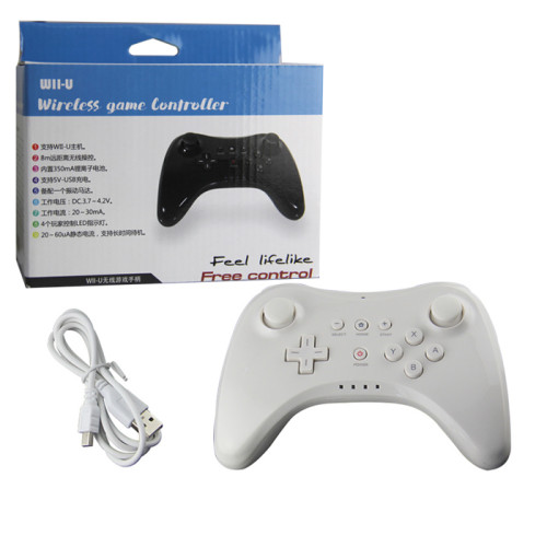 Wii U Pro Controller - Gamepad de controlador analógico dual Bluetooth recargable inalámbrico para Nintendo Wii U con cable de carga USB Tres colores