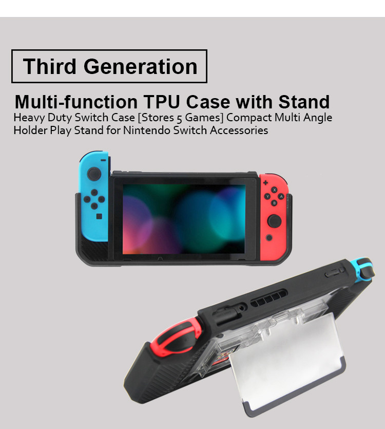 Custodia in TPU multifunzione per Nintendo Switch con supporto