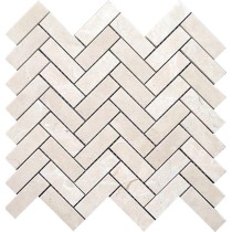 Crema Marfil Herringbone Marble Mosaic Tile,1x3 in. Polished