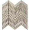 Chevron Pattern Marble Mosaic Tile, Crema Marfil