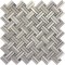 Wooden Gray Basketweave Marble Mosaic Tile, with blue grey Dots