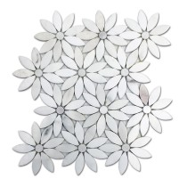 Oriental white flower Marble Mosaic Tile