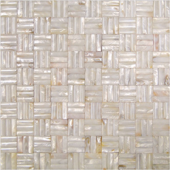 Seamless 3D basket weave Natural River shell Mosaic Tile