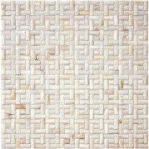 Seamless 3D Spanish Bond Natural River shell Mosaic Tile