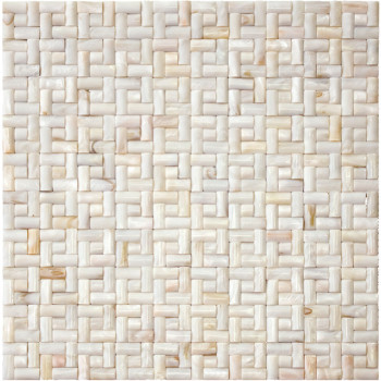 Seamless 3D Spanish Bond Natural River shell Mosaic Tile