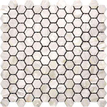 Hexagon Natural white Mother of Pearl Mosaic Tile,Polished