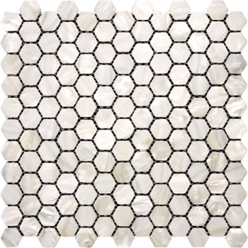 Hexagon Natural white Mother of Pearl  Mosaic Tile,Polished