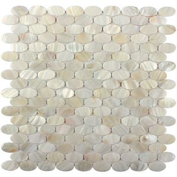 Oval Natural Mother of Pearl Mosaic Tile,Polished