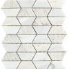 Trapezoidal Marble mosaic tile,  Oriental White Marble with Texture