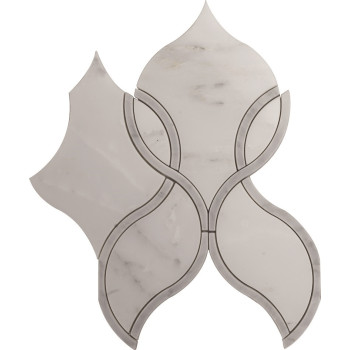 Water Jet Mosaic, White Carrara with Gray marble in interweave layou