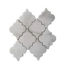 Arabesque shape White Carrara Water Jet Mosaic Tile
