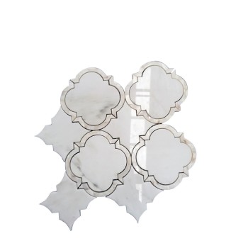 Arabesque shape White Carrara interweaved with Mother of Pearl Bridge
