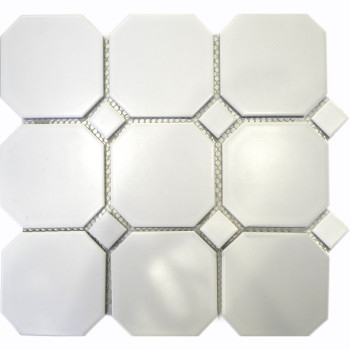 White Octagon Porcelain Mosaic Tile