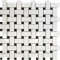 Basket Weave White with Black Dots, Porcelain Mosaic Tile
