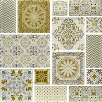 ink jet fabric effect glass Mosaic Tile