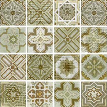 ink jet fabric effect glass Mosaic Tile