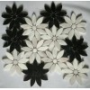 Flower Marble Mosaic,Nero Marquina Black&China white
