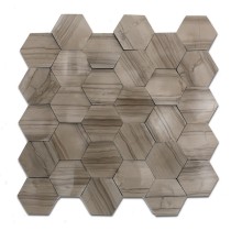 12''x 12'' Athena Grey Hexagon Marble Mosaic