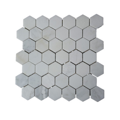 Carrara Hex 2'x2' Marble Mosaic