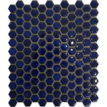 black hex ceramic mosaic