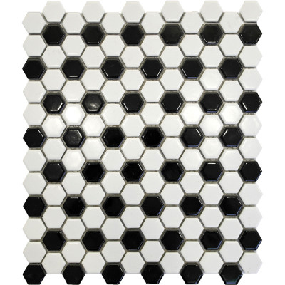 black hex ceramic mosaic