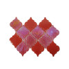 warterjet metallic shiny red glass mosaic tile